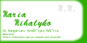 maria mihalyko business card